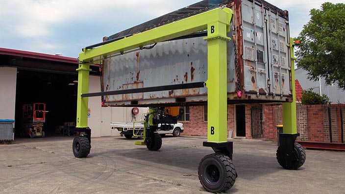 Isoloader EZLift Straddle Carrier with super low 2.8m height clearance.