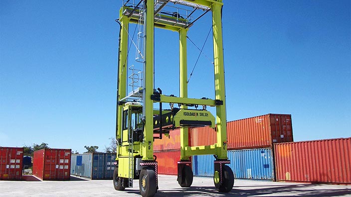 Isoloader Transporter High Performance Straddle Carrier handling containerized chemicals