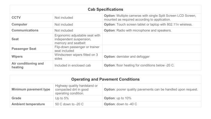 Isoloader Transporter High Performance Straddle Carrier cab and pavement specifications